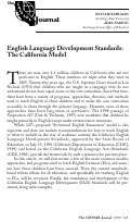 Cover page: English Language Development Standards: The California Model