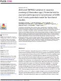 Cover page: ACE2 and TMPRSS2 variation in savanna monkeys (Chlorocebus spp.): Potential risk for zoonotic/anthroponotic transmission of SARS-CoV-2 and a potential model for functional studies