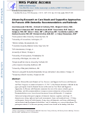 Cover page: Advancing Research on Care Needs and Supportive Approaches for Persons With Dementia: Recommendations and Rationale