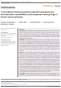 Cover page: Concordance between patient-reported and physician-documented comorbidities and symptoms among Stage 4 breast cancer patients.