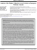 Cover page: Analysis of the Highest Altmetrics-scored Articles in Emergency Medicine Journals