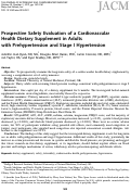 Cover page: Prospective Safety Evaluation of a Cardiovascular Health Dietary Supplement in Adults with Prehypertension and Stage I Hypertension.