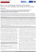 Cover page: Ebola Virus Neutralizing Antibodies Detectable in Survivors of theYambuku, Zaire Outbreak 40 Years after Infection