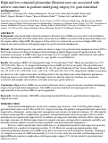 Cover page: High and low estimated glomerular filtration rates are associated with adverse outcomes in patients undergoing surgery for gastrointestinal malignancies.