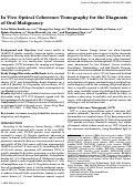 Cover page: In vivo optical coherence tomography for the diagnosis of oral malignancy