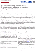 Cover page: Zika Virus Nonstructural Protein 1 Disrupts Glycosaminoglycans and Causes Permeability in Developing Human Placentas.