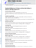 Cover page: Treatment Differences in Primary and Specialty Settings in Veterans with Major Depression