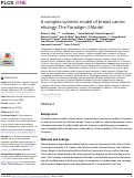 Cover page: A complex systems model of breast cancer etiology: The Paradigm II Model