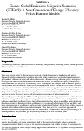 Cover page: Enduse Global Emissions Mitigation Scenarios (EGEMS): A New Generation of Energy Efficiency Policy Planning Models