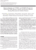 Cover page: Hypomethylation of CYP2E1 and DUSP22 Promoters Associated With Disease Activity and Erosive Disease Among Rheumatoid Arthritis Patients