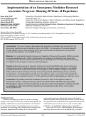 Cover page: Implementation of an Emergency Medicine Research Associates Program: Sharing 20 Years of Experience