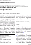 Cover page: Prevalence and predictors of posttraumatic stress disorder and depressive symptoms among child survivors 1 year following the Wenchuan earthquake in China