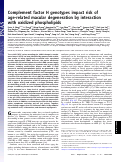 Cover page: Complement factor H genotypes impact risk of age-related macular degeneration by interaction with oxidized phospholipids