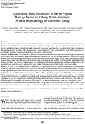 Cover page: Optimizing RNA Extraction of Renal Papilla Biopsy Tissue in Kidney Stone Formers: A New Methodology for Genomic Study