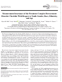 Cover page: Measurement Invariance of the Persistent Complex Bereavement Disorder Checklist With Respect to Youth Gender, Race, Ethnicity, and Age