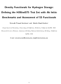 Cover page: Density Functionals for Hydrogen Storage: Defining the H2Bind275 Test Set with Ab Initio Benchmarks and Assessment of 55 Functionals.