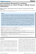 Cover page: Self-Assembling Nanoparticles Containing Dexamethasone as a Novel Therapy in Allergic Airways Inflammation