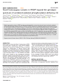 Cover page: Novel homozygous variants in PRORP expand the genotypic spectrum of combined oxidative phosphorylation deficiency 54.