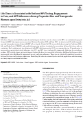 Cover page: Life Chaos is Associated with Reduced HIV Testing, Engagement in Care, and ART Adherence Among Cisgender Men and Transgender Women upon Entry into Jail