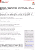 Cover page: Differential Immunodominance Hierarchy of CD8+ T-Cell Responses in HLA-B*27:05- and -B*27:02-Mediated Control of HIV-1 Infection