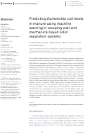 Cover page: Predicting Escherichia coli levels in manure using machine learning in weeping wall and mechanical liquid solid separation systems