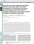 Cover page: Don't throw out the sympatric speciation with the crater lake water: fine‐scale investigation of introgression provides equivocal support for causal role of secondary gene flow in one of the clearest examples of sympatric speciation