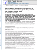 Cover page: Effect of a Patient-Centered Communication Intervention on Oncologist-Patient Communication, Quality of Life, and Health Care Utilization in Advanced Cancer: The VOICE Randomized Clinical Trial.