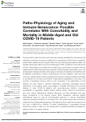 Cover page: Patho-Physiology of Aging and Immune-Senescence: Possible Correlates With Comorbidity and Mortality in Middle-Aged and Old COVID-19 Patients