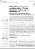 Cover page: The Synthetic Biology Open Language (SBOL) Version 3: Simplified Data Exchange for Bioengineering