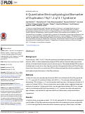 Cover page: A Quantitative Electrophysiological Biomarker of Duplication 15q11.2-q13.1 Syndrome