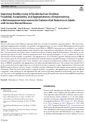 Cover page: Improving Healthy Living in Residential Care Facilities: Feasibility, Acceptability, and Appropriateness of Implementing a Multicomponent Intervention for Diabetes Risk Reduction in Adults with Serious Mental Illnesses