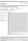 Cover page: Precision of mangrove sediment blue carbon estimates and the role of coring and data analysis methods