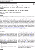 Cover page: Longitudinal Associations Between Support and Prosocial Behavior Across Adolescence: The Roles of Fathers, Mothers, Siblings, and Friends.