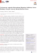 Cover page: Trichomonas vaginalis Macrophage Migration Inhibitory Factor Mediates Parasite Survival during Nutrient Stress