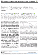 Cover page: Cytochrome P450-soluble epoxide hydrolase derived linoleic acid oxylipins and cognitive performance in type 2 diabetes.