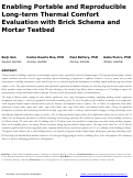 Cover page of Enabling Portable and Reproducible Long-term Thermal Comfort Evaluation with Brick Schema and Mortar Testbed