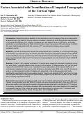 Cover page: Factors Associated with Overutilization of Computed Tomography of the Cervical Spine