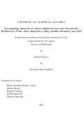 Cover page: Investigating Antarctic ice sheet subglacial processes beneath the Whillans Ice Plain, West Antarctica, using satellite altimetry and GPS