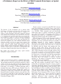 Cover page: A Preliminary Report on the Effects of Mild Traumatic Brain Injury on Spatial Attention