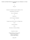 Cover page: Variable and Model Selection for Propensity Score Estimators in Causal Inference