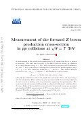 Cover page: Measurement of the forward Z boson production cross-section in pp collisions at s=7 TeV