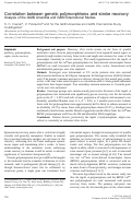 Cover page: Correlation between genetic polymorphisms and stroke recovery: Analysis of the GAIN Americas and GAIN International Studies