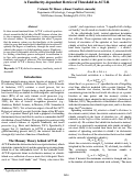 Cover page: A Familiarity-dependent Retrieval Threshold in ACT-R