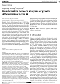 Cover page: Bioinformatics network analyses of growth differentiation factor 11.