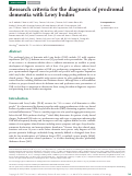 Cover page: Research criteria for the diagnosis of prodromal dementia with Lewy bodies