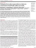 Cover page: Pathogens from salmon aquaculture in relation to conservation of wild Pacific salmon in Canada.