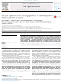 Cover page: Set up of a protocol for rat plasma peptidomics in hemorrhagic shock model in presence of heparin.