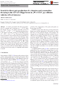 Cover page: Search for direct pair production of a chargino and a neutralino decaying to the 125 GeV Higgs boson in s=8 TeV pp collisions with the ATLAS detector