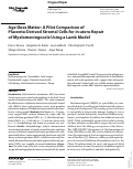 Cover page: Age Does Matter: A Pilot Comparison of Placenta-Derived Stromal Cells for in utero Repair of Myelomeningocele Using a Lamb Model.