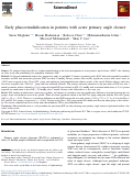 Cover page: Early phacoemulsification in patients with acute primary angle closure.